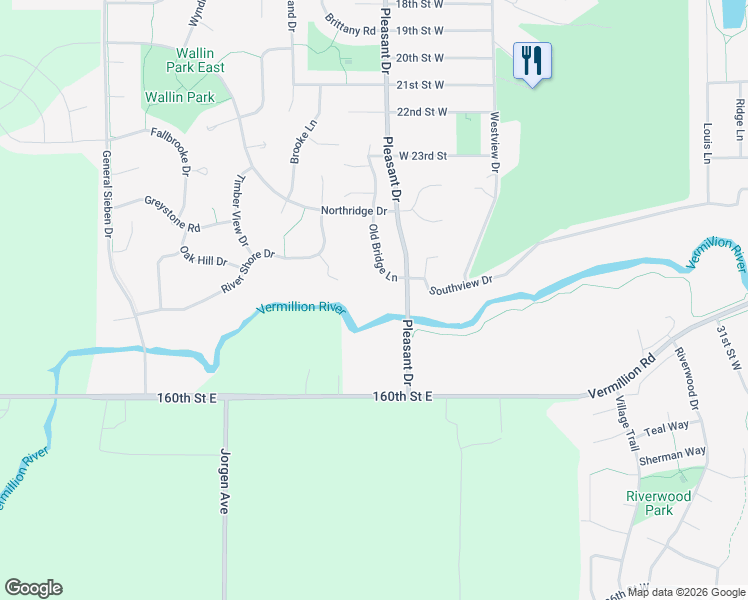 map of restaurants, bars, coffee shops, grocery stores, and more near 2530 Old Bridge Lane in Hastings
