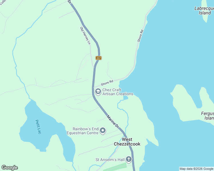 map of restaurants, bars, coffee shops, grocery stores, and more near 36 Shore Road in Head of Chezzetcook