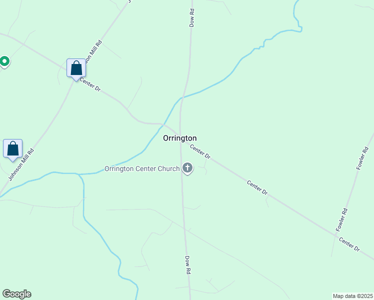 map of restaurants, bars, coffee shops, grocery stores, and more near 446 Dow Road in Orrington