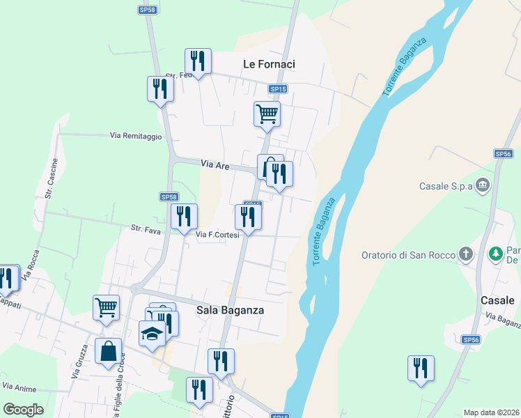 map of restaurants, bars, coffee shops, grocery stores, and more near 4 Via Provinciale in Sala Baganza