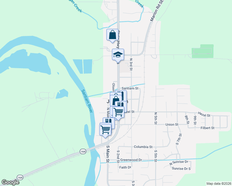 map of restaurants, bars, coffee shops, grocery stores, and more near 426 North 2nd Street in Jefferson