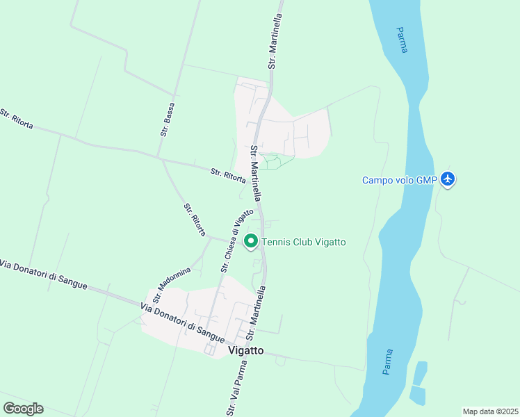 map of restaurants, bars, coffee shops, grocery stores, and more near 326 Strada Martinella in Vigatto