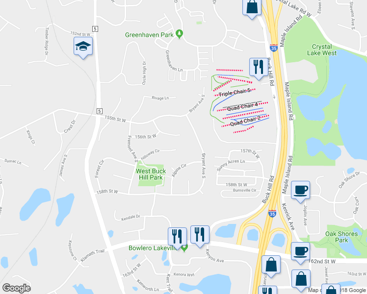 map of restaurants, bars, coffee shops, grocery stores, and more near 1000 Hilloway Circle in Burnsville