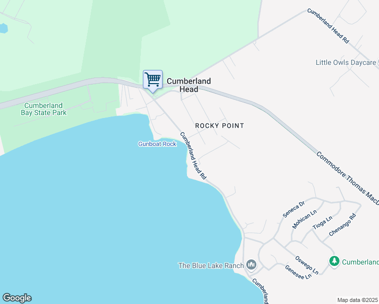 map of restaurants, bars, coffee shops, grocery stores, and more near 274 Cumberland Head Road in Plattsburgh