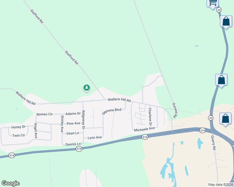 map of restaurants, bars, coffee shops, grocery stores, and more near 104 Wallace Hill Road in Plattsburgh