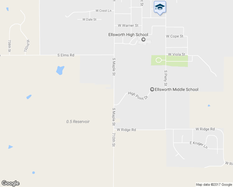 map of restaurants, bars, coffee shops, grocery stores, and more near 740 South Maple Street in Ellsworth