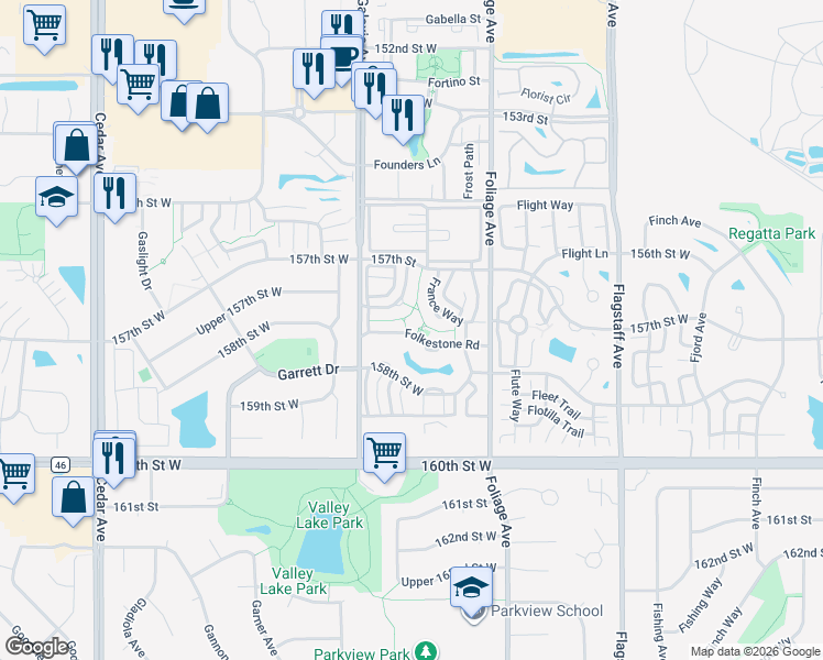 map of restaurants, bars, coffee shops, grocery stores, and more near 6827 Folkestone Road in Saint Paul