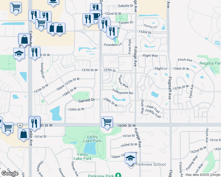 map of restaurants, bars, coffee shops, grocery stores, and more near 6827 Folkestone Road in Saint Paul