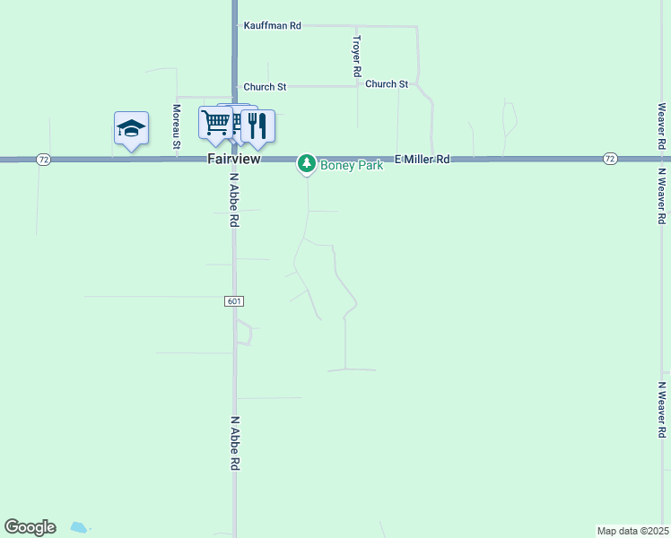 map of restaurants, bars, coffee shops, grocery stores, and more near Maple Drive in Fairview