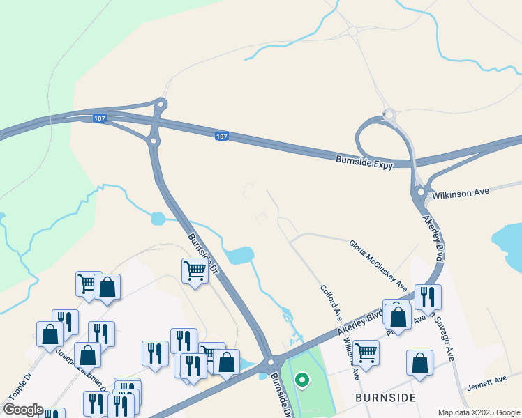 map of restaurants, bars, coffee shops, grocery stores, and more near 88 Gloria McCluskey Avenue in Dartmouth
