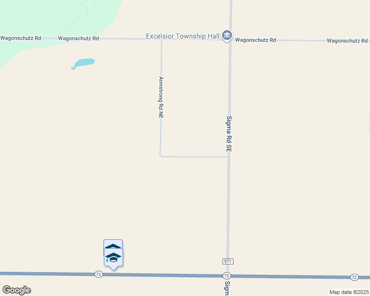 map of restaurants, bars, coffee shops, grocery stores, and more near 500 Armstrong Road Northeast in Kalkaska