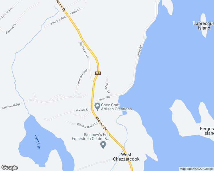 map of restaurants, bars, coffee shops, grocery stores, and more near Marsh Lane in West Chezzetcook