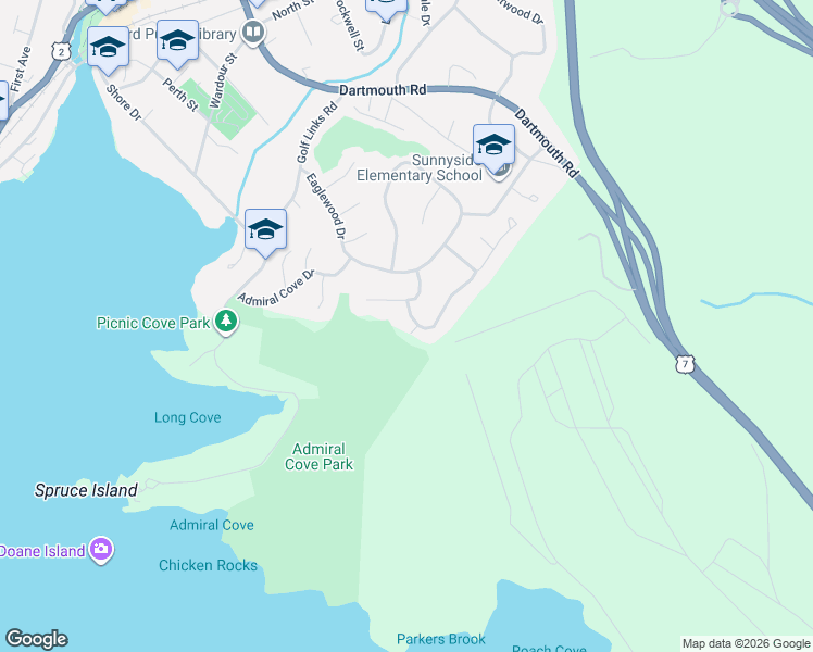 map of restaurants, bars, coffee shops, grocery stores, and more near 18 Snowy Owl Drive in Bedford