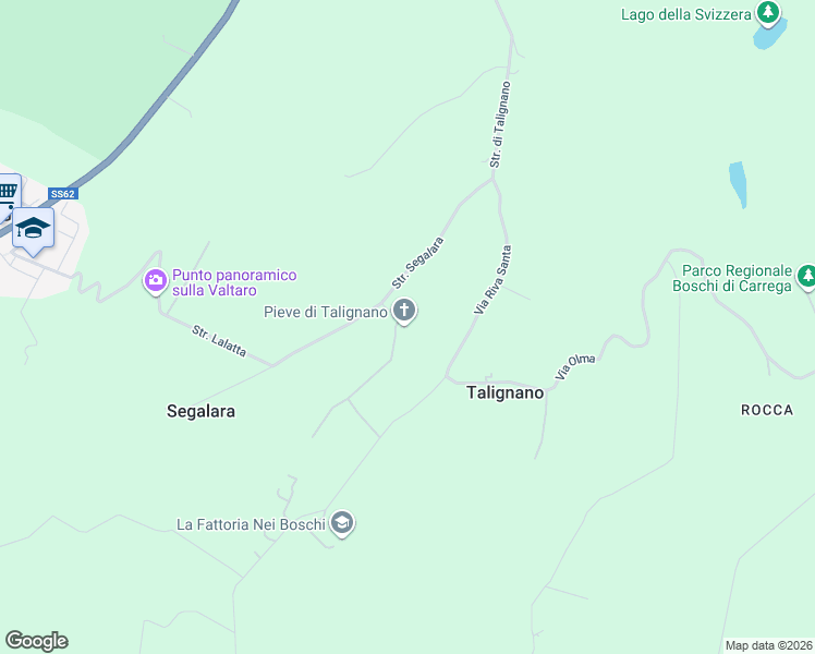 map of restaurants, bars, coffee shops, grocery stores, and more near 12 Via Alla Pieve in Talignano