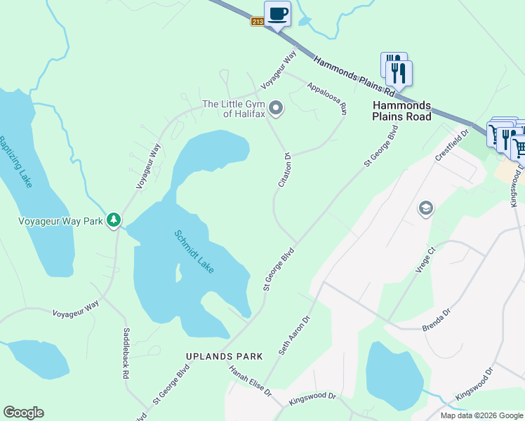 map of restaurants, bars, coffee shops, grocery stores, and more near 67 Citation Drive in Hammonds Plains