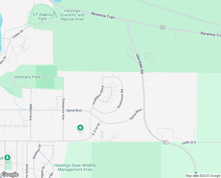 map of restaurants, bars, coffee shops, grocery stores, and more near 2500 Yellowstone Drive in Hastings