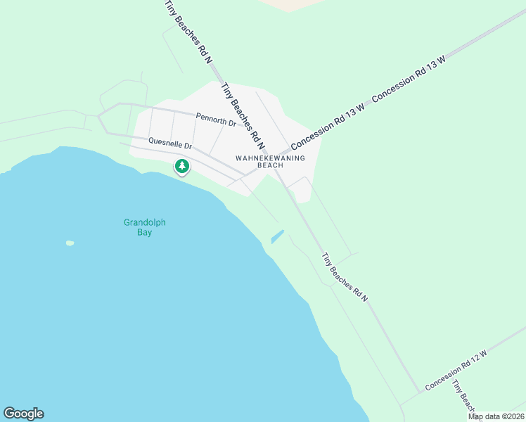 map of restaurants, bars, coffee shops, grocery stores, and more near 20 Scott Lane in Tiny