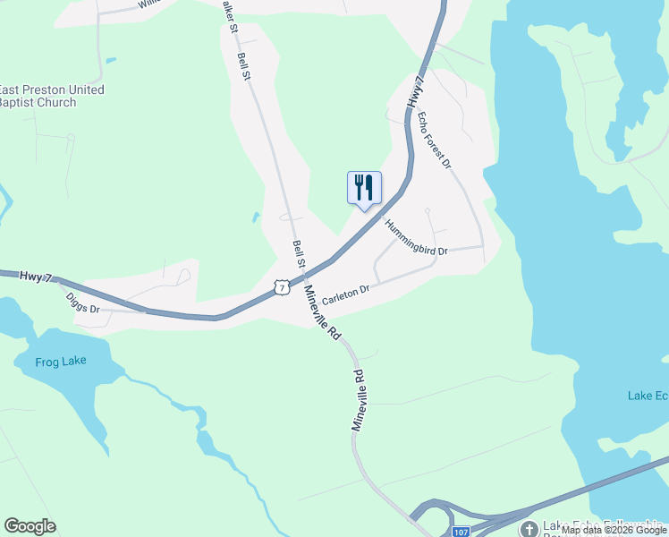 map of restaurants, bars, coffee shops, grocery stores, and more near 2704 Nova Scotia Trunk 7 in Lake Echo