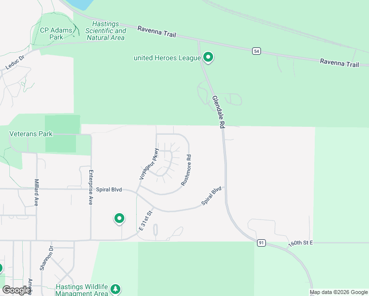 map of restaurants, bars, coffee shops, grocery stores, and more near 2479 Yellowstone Drive in Hastings