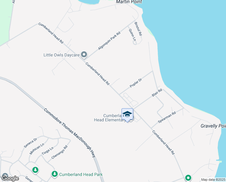 map of restaurants, bars, coffee shops, grocery stores, and more near 1233-1245 Cumberland Head Rd in Plattsburgh