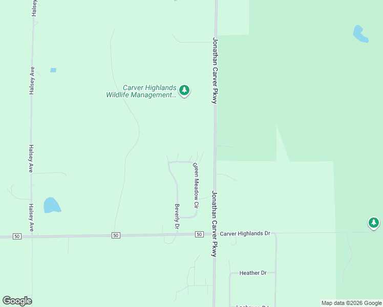 map of restaurants, bars, coffee shops, grocery stores, and more near 15525 Green Meadow Circle in Carver