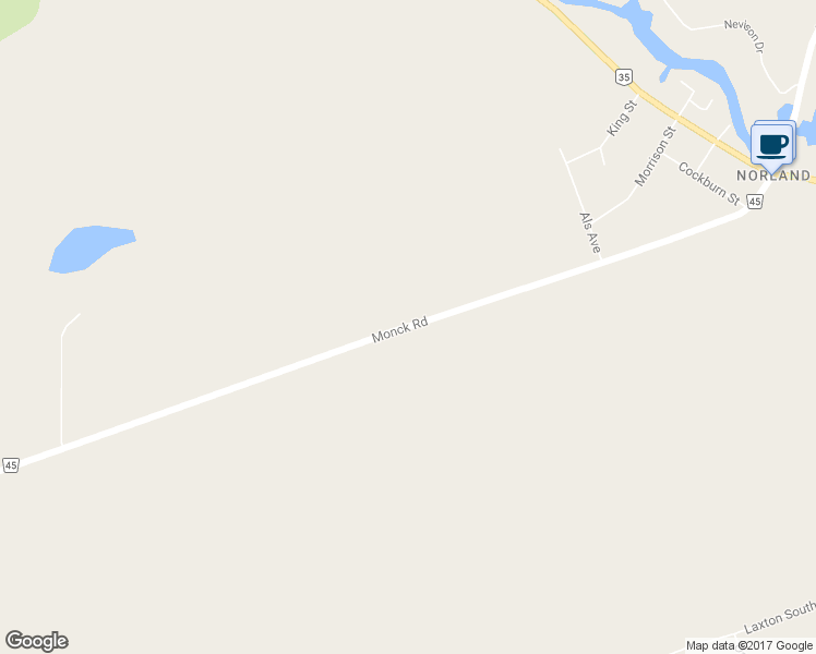 map of restaurants, bars, coffee shops, grocery stores, and more near 3334 Monck Road in Kawartha Lakes