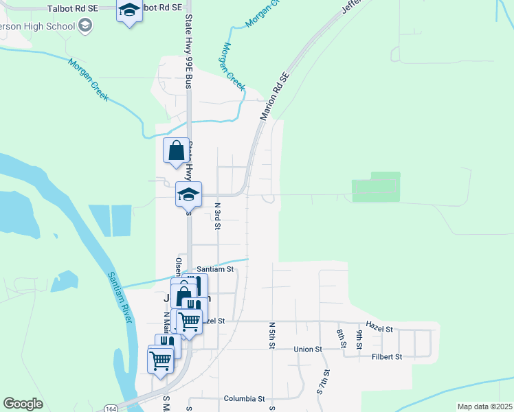 map of restaurants, bars, coffee shops, grocery stores, and more near 442 Cemetery Hill Road Southeast in Jefferson