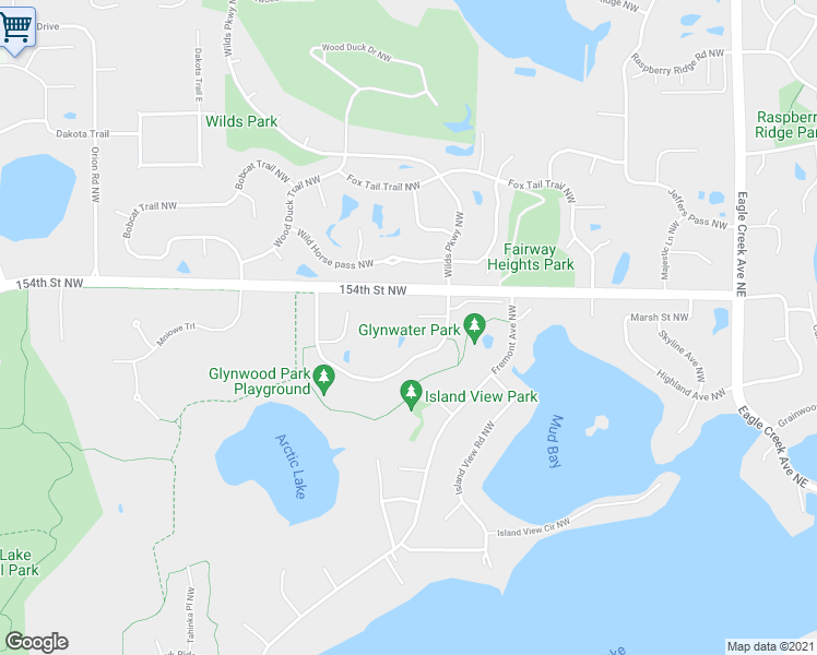 map of restaurants, bars, coffee shops, grocery stores, and more near 3383 Spring Glen Circle Northwest in Prior Lake