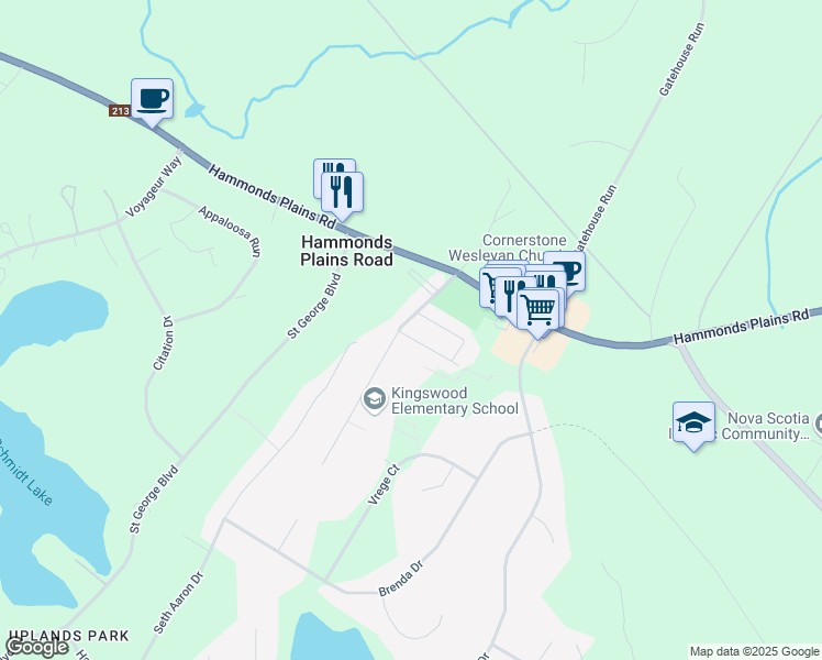 map of restaurants, bars, coffee shops, grocery stores, and more near 4 Kenwood Avenue in Hammonds Plains