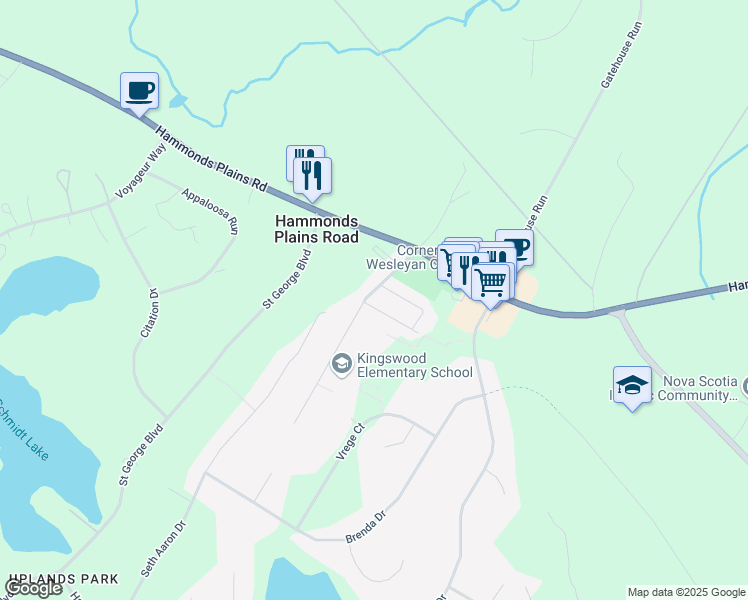 map of restaurants, bars, coffee shops, grocery stores, and more near 4 Kenwood Avenue in Hammonds Plains