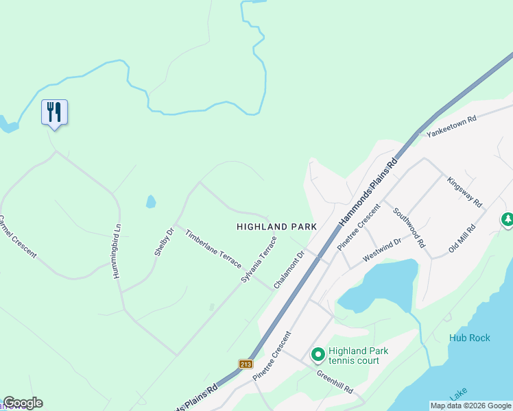 map of restaurants, bars, coffee shops, grocery stores, and more near 10 Sylvania Terrace in Hammonds Plains