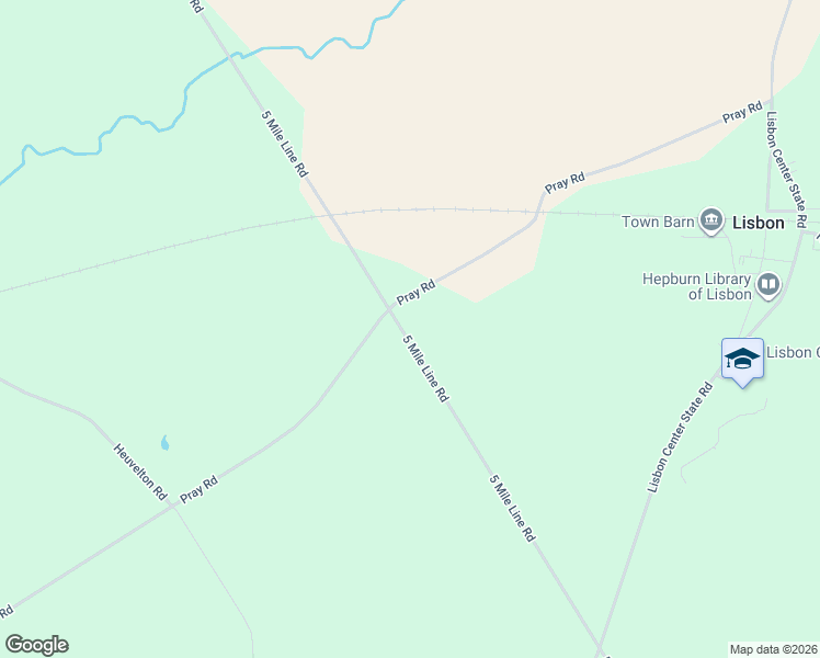 map of restaurants, bars, coffee shops, grocery stores, and more near 546 5 Mile Line Rd in Lisbon