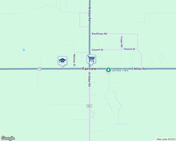map of restaurants, bars, coffee shops, grocery stores, and more near 1998 East Miller Road in Fairview