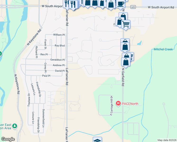 map of restaurants, bars, coffee shops, grocery stores, and more near Terra Rd in Traverse City