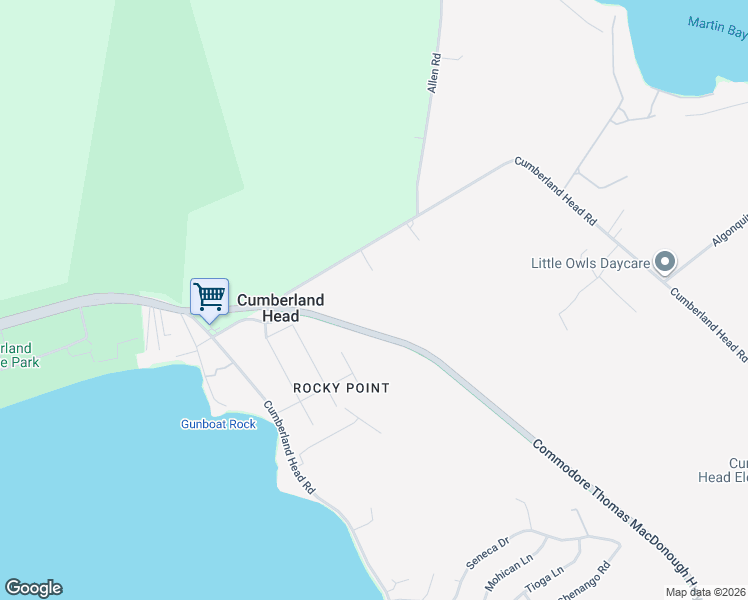 map of restaurants, bars, coffee shops, grocery stores, and more near 1473 Cumberland Head Road in Plattsburgh