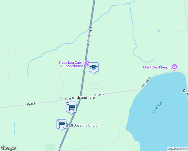 map of restaurants, bars, coffee shops, grocery stores, and more near 224 U.S. 2 in Grand Isle