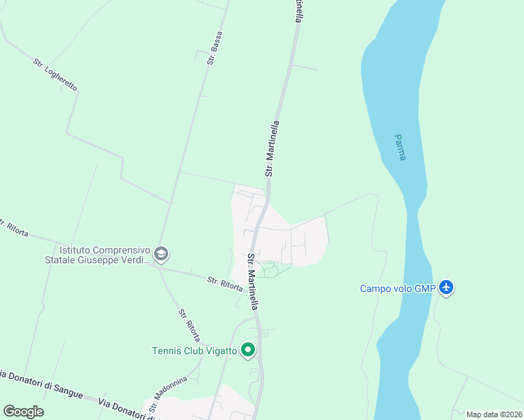 map of restaurants, bars, coffee shops, grocery stores, and more near 241 Strada Martinella in Vigatto