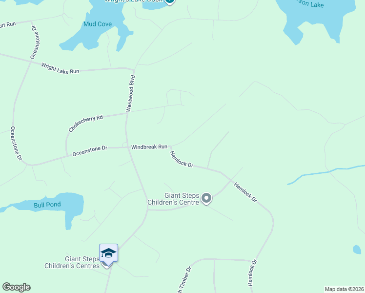 map of restaurants, bars, coffee shops, grocery stores, and more near 117 Windbreak Run in Upper Tantallon