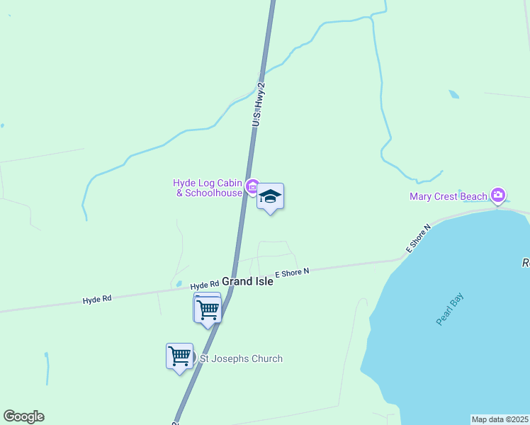 map of restaurants, bars, coffee shops, grocery stores, and more near 224 U.S. 2 in Grand Isle