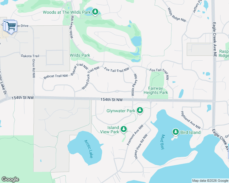 map of restaurants, bars, coffee shops, grocery stores, and more near 3300 Wild Horse pass Northwest in Prior Lake