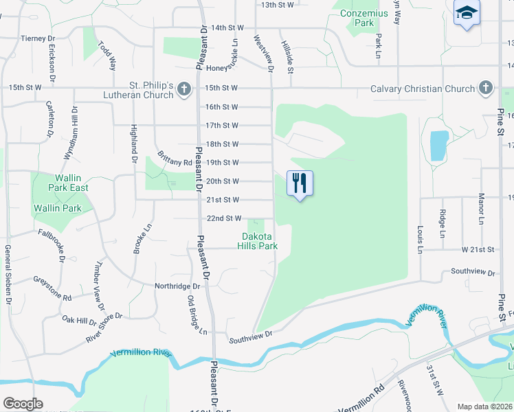 map of restaurants, bars, coffee shops, grocery stores, and more near 1318 22nd Street West in Hastings