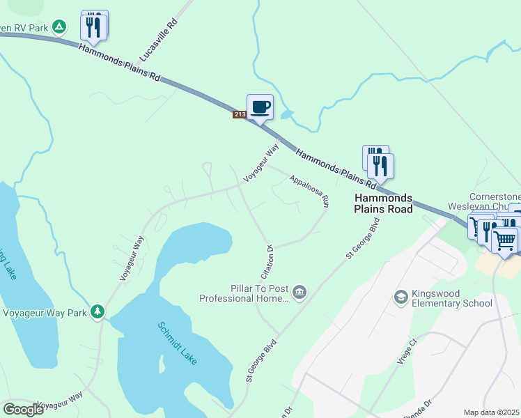 map of restaurants, bars, coffee shops, grocery stores, and more near 11 Bridle Path in Hammonds Plains
