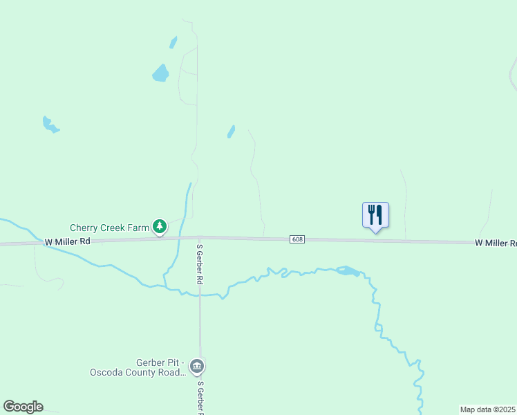 map of restaurants, bars, coffee shops, grocery stores, and more near 424 West Miller Road in Mio