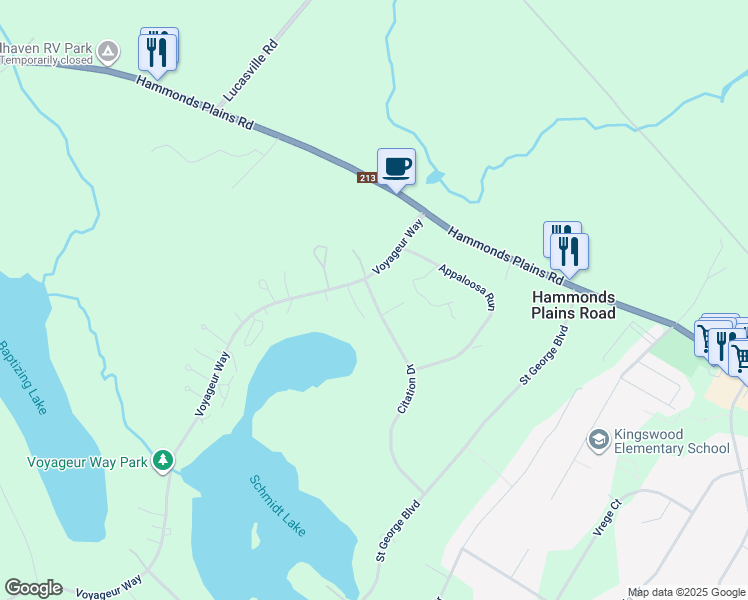 map of restaurants, bars, coffee shops, grocery stores, and more near 235 Citation Drive in Upper Hammonds Plains