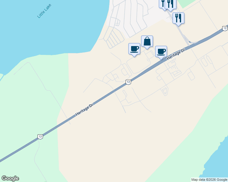 map of restaurants, bars, coffee shops, grocery stores, and more near 16835 Heritage Drive in Midland