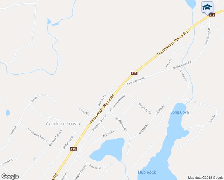 map of restaurants, bars, coffee shops, grocery stores, and more near 38 Blue Jay Lane in Hammonds Plains