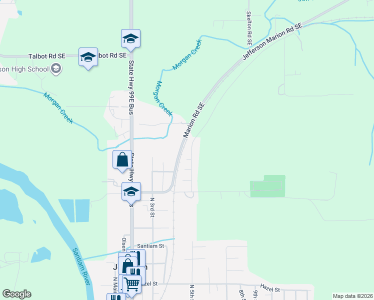 map of restaurants, bars, coffee shops, grocery stores, and more near 948 Salamander Road Southeast in Jefferson