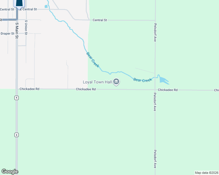 map of restaurants, bars, coffee shops, grocery stores, and more near W3476 Chickadee Road in Loyal