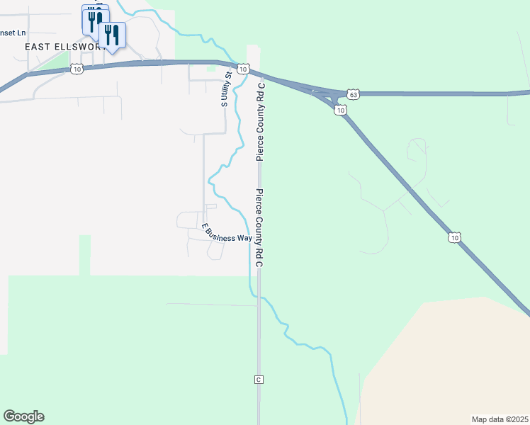 map of restaurants, bars, coffee shops, grocery stores, and more near N5164 Cty Tk C in Ellsworth