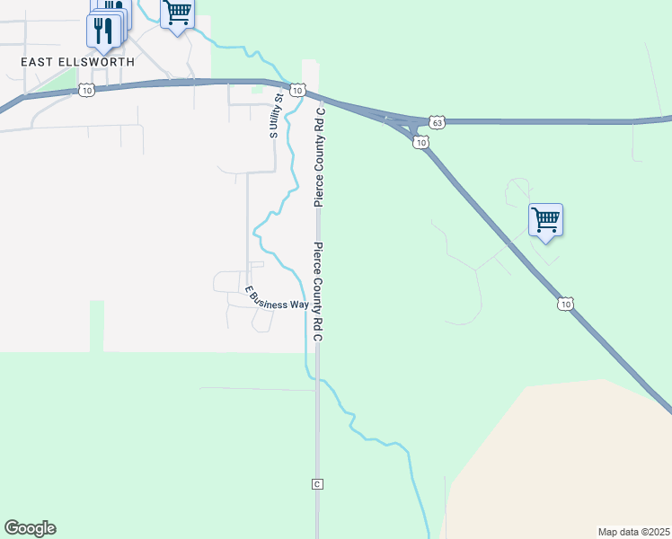 map of restaurants, bars, coffee shops, grocery stores, and more near N5164 Cty Tk C in Ellsworth